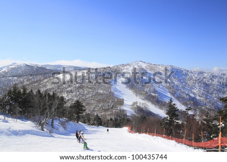 ski run in Appi Hachimantai Iwate Touhoku Japan