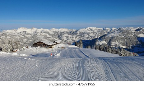 Ski Slope On Mt Wispile, Gstaad, Switzerland