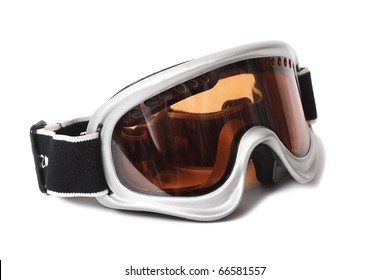 Ski Snowboard Goggles On White Background