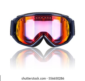 Ski And Snowboard Mask Closeup Isolated On White Background 