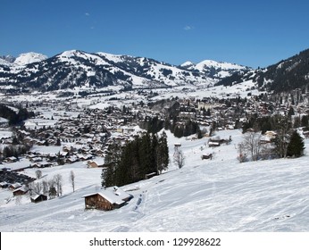 Ski Tracks And Famous Village Gstaad