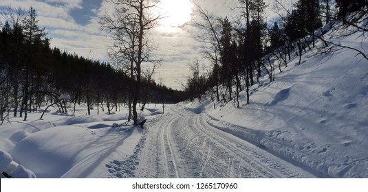 Ski Trail In Saariselkä