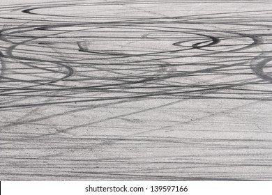 Skid Marks On Road Surface