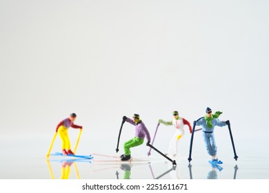 Skier in action on white background - Shutterstock ID 2251611671