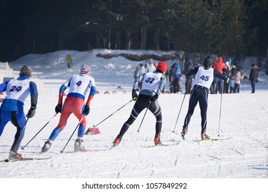 Skier during a nordic skiing marathon