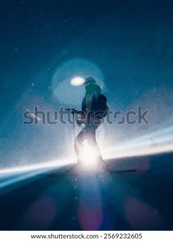 Skier looking at a sunset