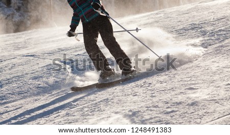 Similar – Tiefschnee Skifahren Sport