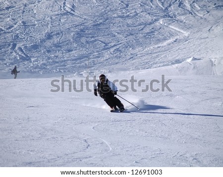 Similar – Tiefschnee Skifahren Sport