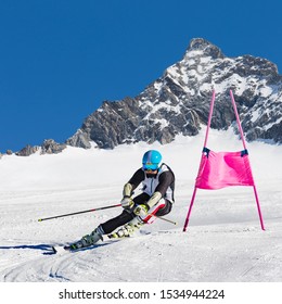 Skier In The Race Of Super G