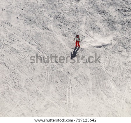 Similar – Skier from behind on the mountain