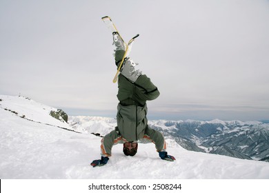 skier upside down