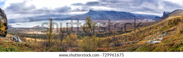 Skierffe Mountain Sarek Nationalpark Sweden Autumn Stock Photo Edit Now