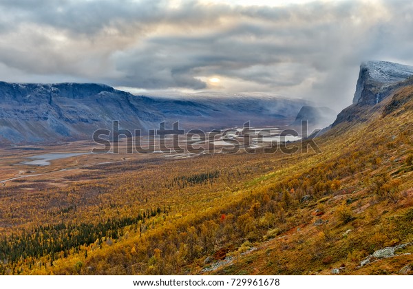 Skierffe Mountain Sarek Nationalpark Sweden Autumn Stock Photo Edit Now