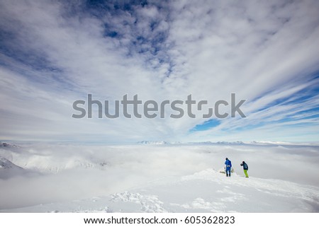 Similar – Über den Wolken Wolkenberg