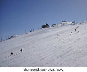 Skiers At Uludag Ski Center In Bursa