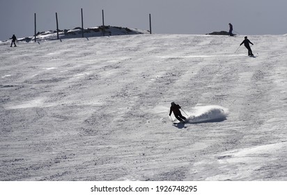 Skiers At Uludag Ski Center In Bursa