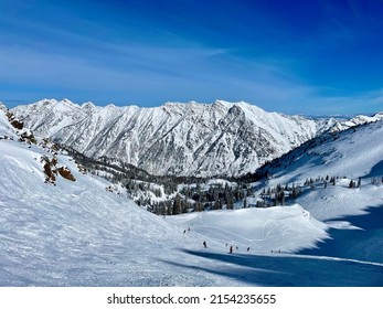 Skiing In The Little Cottonwood Canyon, Utah