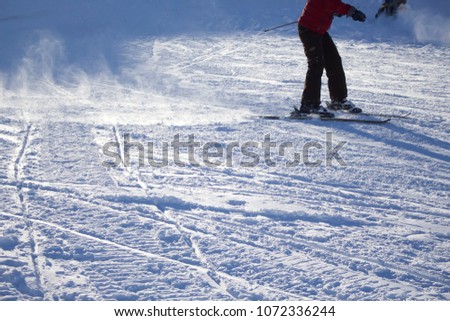 Similar – Tiefschnee Skifahren Sport