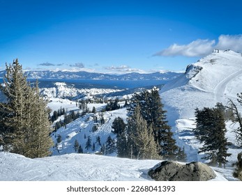 Skiing at Palisades in Tahoe California - Shutterstock ID 2268041393