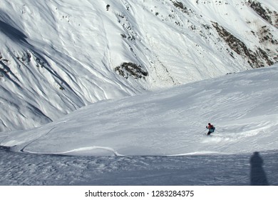 Skiing Powder At Treble Cone Ski Field New Zealand