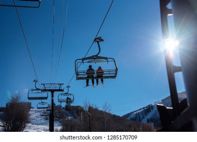 Skiing And Recreation Scenes In Park City, Utah.