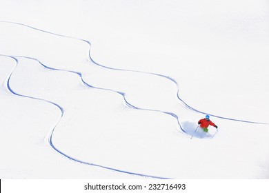 Skiing, Skier, Freeski - freeride, man skiing downhill