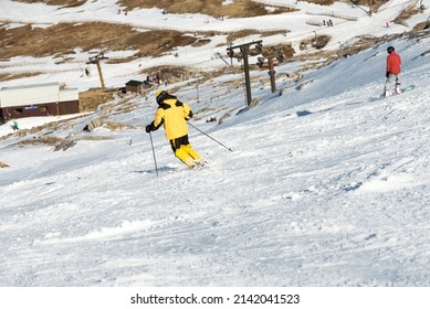 Skiing And Snowboarding At Glencoe Mountain Resort Scotland, March 22nd 2022. 