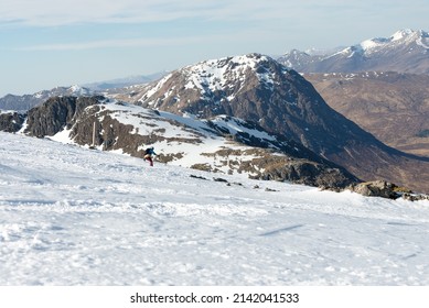 Skiing And Snowboarding At Glencoe Mountain Resort Scotland, March 22nd 2022. 