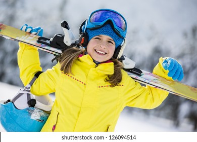 Skiing, Winter, Child - Young Skier In Winter Resort