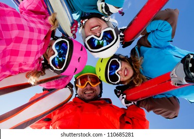 Skiing, Winter Fun - Happy Family Ski Team