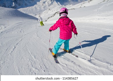 Skiing, Winter, Ski Lesson - Kid On Mountainside