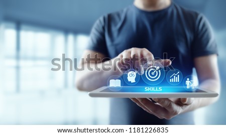 Skill Knowledge Ability Business Internet technology Concept.