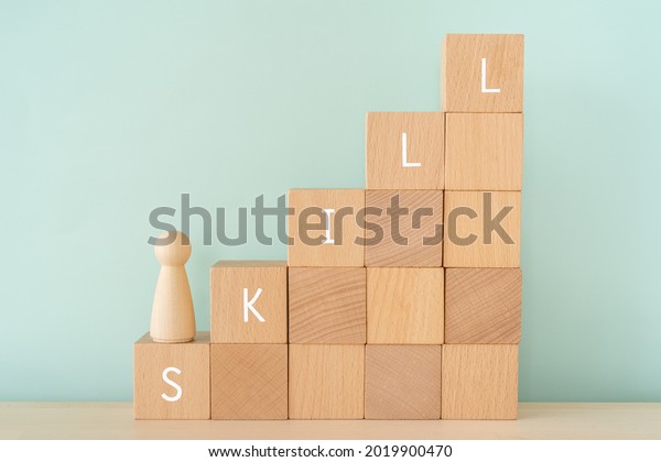 SKILL; Wooden blocks with \