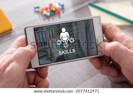 Skills concept on mobile phone
