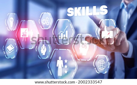 Skills Learning Personal development Competency Business concept 2021