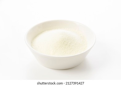 Skim Milk Powder On White Background