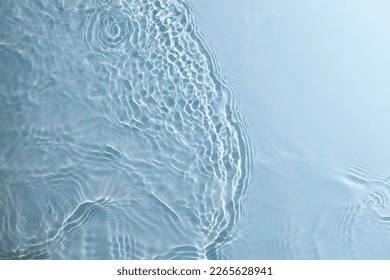 Skin care product mock up water surface  Water ripples from top angle  Flat lay ocean waves and product in centre  