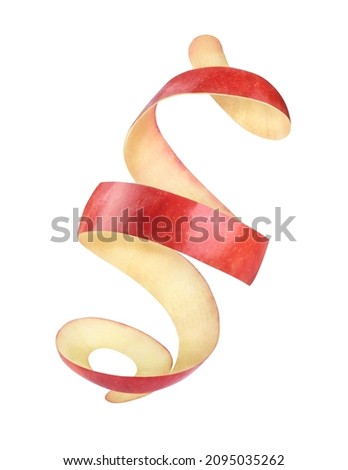 skin of a red apple on a white background