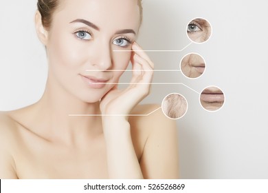 skin revitalizing concept, woman applies product to her cheek