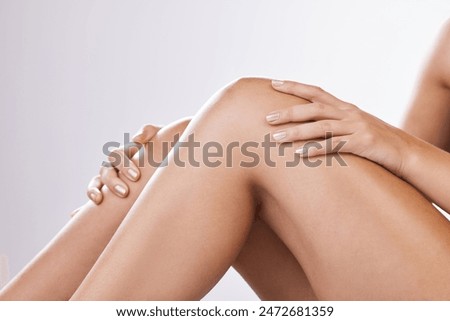 Similar – Image, Stock Photo Female body skin with water drops in shower