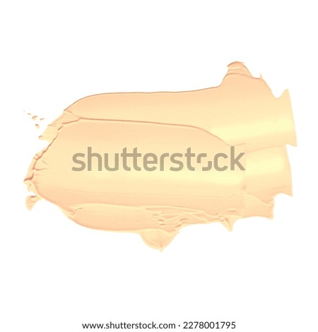 Skincare and makeup cosmetic product sample texture isolated on white background, make up smudge, cream cosmetics smear or paint brush stroke