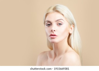 Skincare Treatment. Beauty Woman Natural Portrait. No Makeup