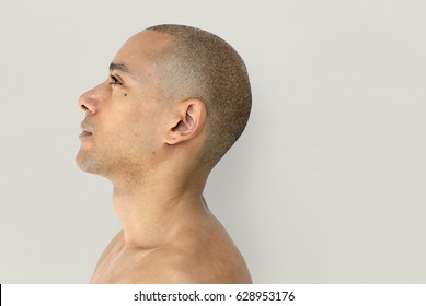 A Skinhead Guy Is In A Studio Shoot