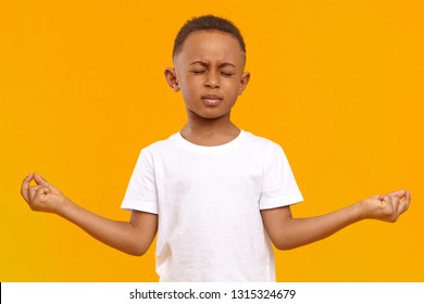 Skinny Concentrated Afro American Little Boy Stock Photo 1315324679 ...