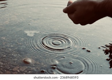 Skipping Stone Ripples In Water - Powered by Shutterstock