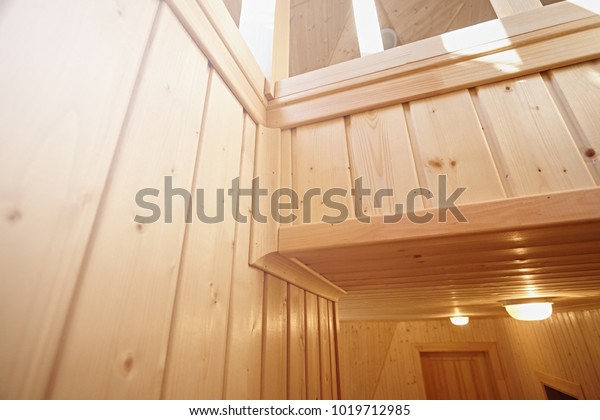 Skirting Wooden Ceiling Finish Wooden Panels Stock Photo Edit Now