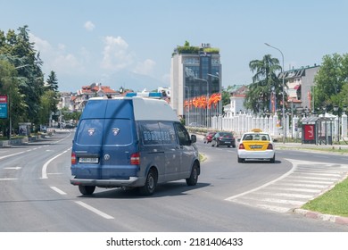 Skopje, North Macedonia - June 5, 2022: Van of Macedonian police.