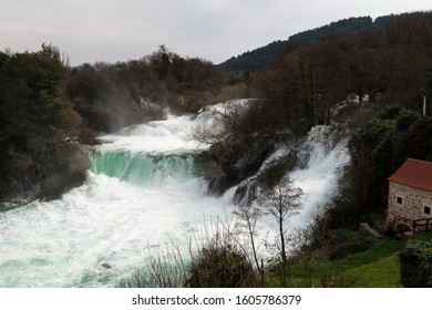 Skradinski Buk Falls In Krka National Park, Croatia