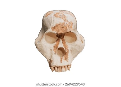 the skull of an ancient primitive caveman Australopithecus