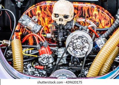 Skull car engine